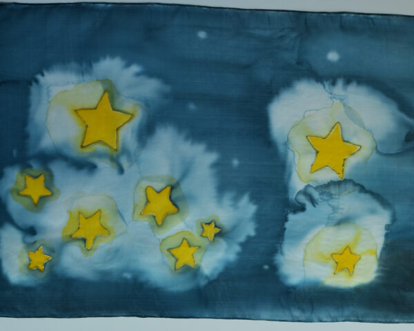 Szal jedwabny Kot Na Księżycu/ Silk shawl Cat At The Moon - obrazek 13