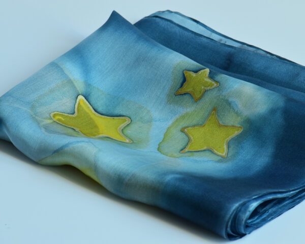 Szal jedwabny Kot Na Księżycu/ Silk shawl Cat At The Moon - obrazek 14